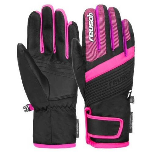 Перчатки Reusch, размер 5, черный, розовый