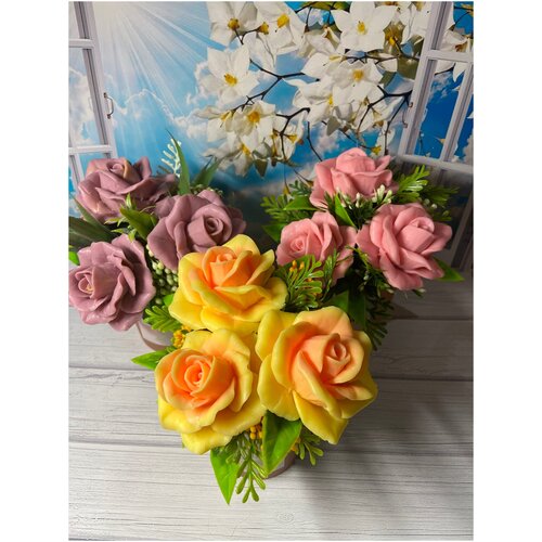 Мыло ручной работы Букет роз