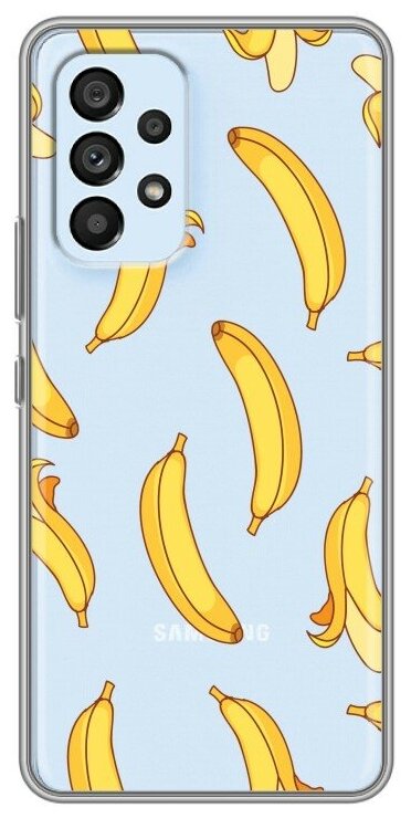 Полупрозрачный дизайнерский силиконовый чехол для Самсунг Гэлакси А33 5Ж / Samsung Galaxy A33 5G Прозрачные бананы