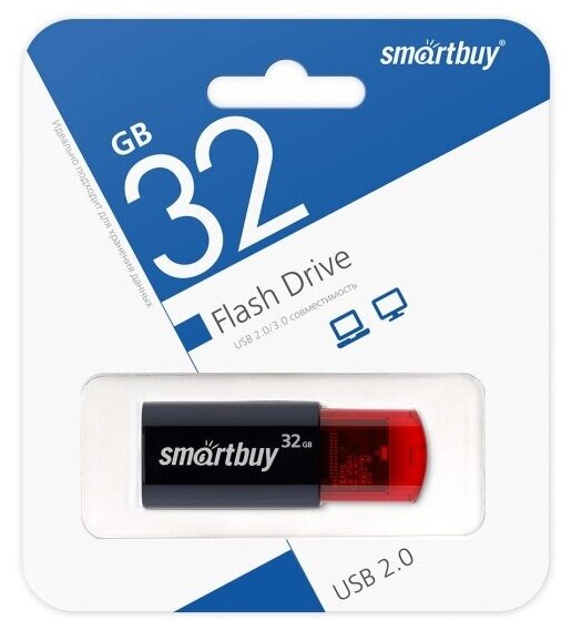 USB флешка Smartbuy 32Gb Click black red USB 2.0