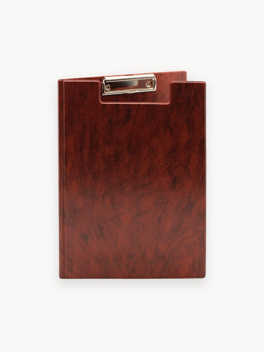 Папка-планшет dpskanc A4, с зажимом, коричневая, ПВХ, 32x23см