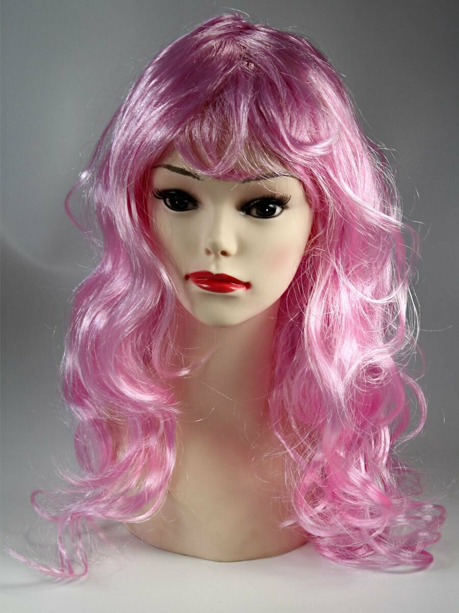 Карнавальный парик волнистый розовый