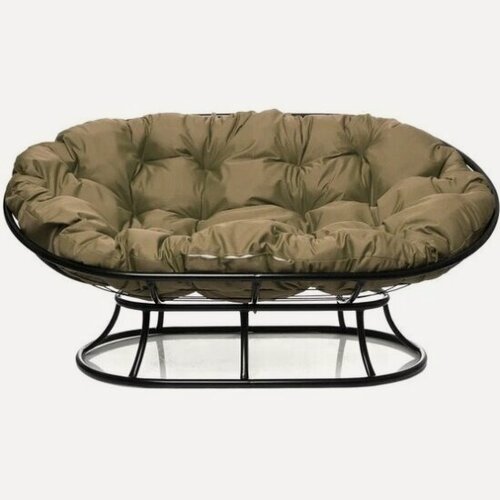 Изображение товара Диван садовый M-group Мамасан без ротанга черный+бежевая подушка