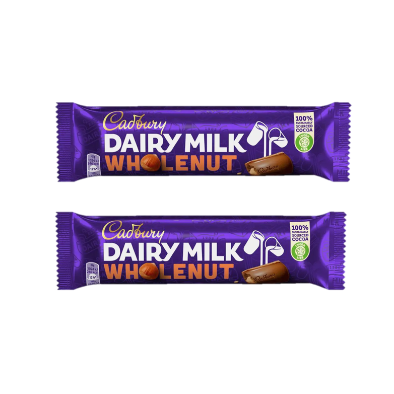 Молочный шоколад Cadbury батончик c цельным фундуком 45 г - 2 шт