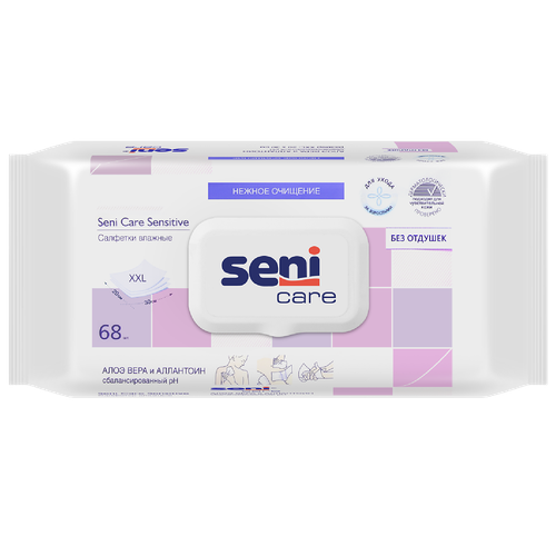 Seni Care Sensitive салфетки влажные 68 шт