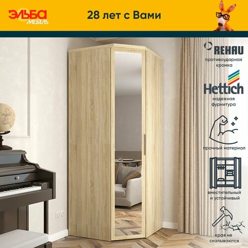 Угловой шкаф с зеркалом дуб сонома 48585₽