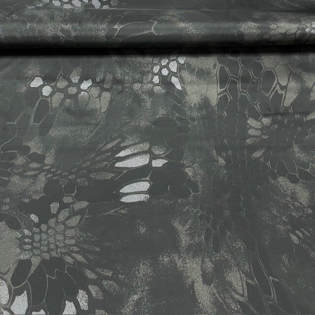 Ткань Дюспо на флисе "Камуфляж" черный питон. Готовый отрез 3х1,5 метра, плотность 235гр/м²