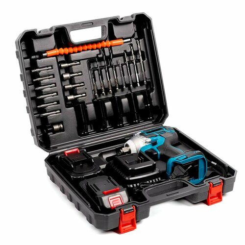 Гайковерт гайковерт аккумуляторный бесщеточный гайковерт 2 аккумулятора сверла головки биты набор 30 предметов синий 572300₽