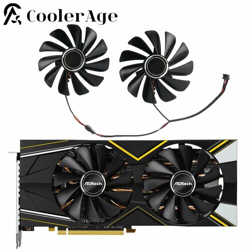 Вентилятор видеокарты coolerage FDC10U12S9-C для ASRock AMD Radeon RX 5700 XT