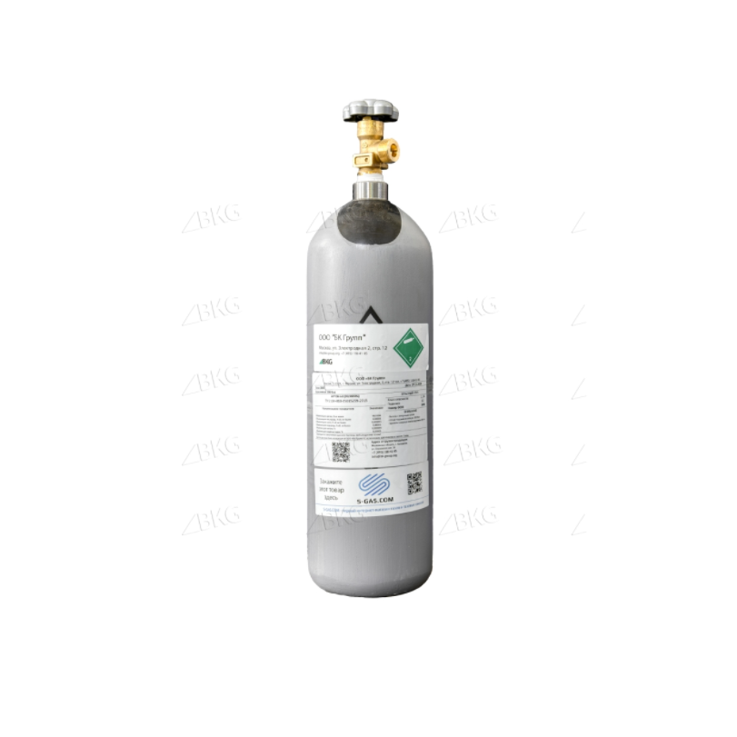 Баллон S-GAS.COM 5 литров УС с латунным вентилем новый аргоновый и для ГС / серый (без газа)