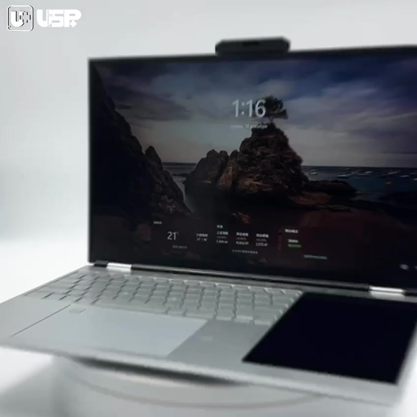 Ноутбук два экрана 15,6 +7" intel N100 4х3.4 GHz, 32Gb RAM, 1Tb SSD, Windows 11 — фото 1