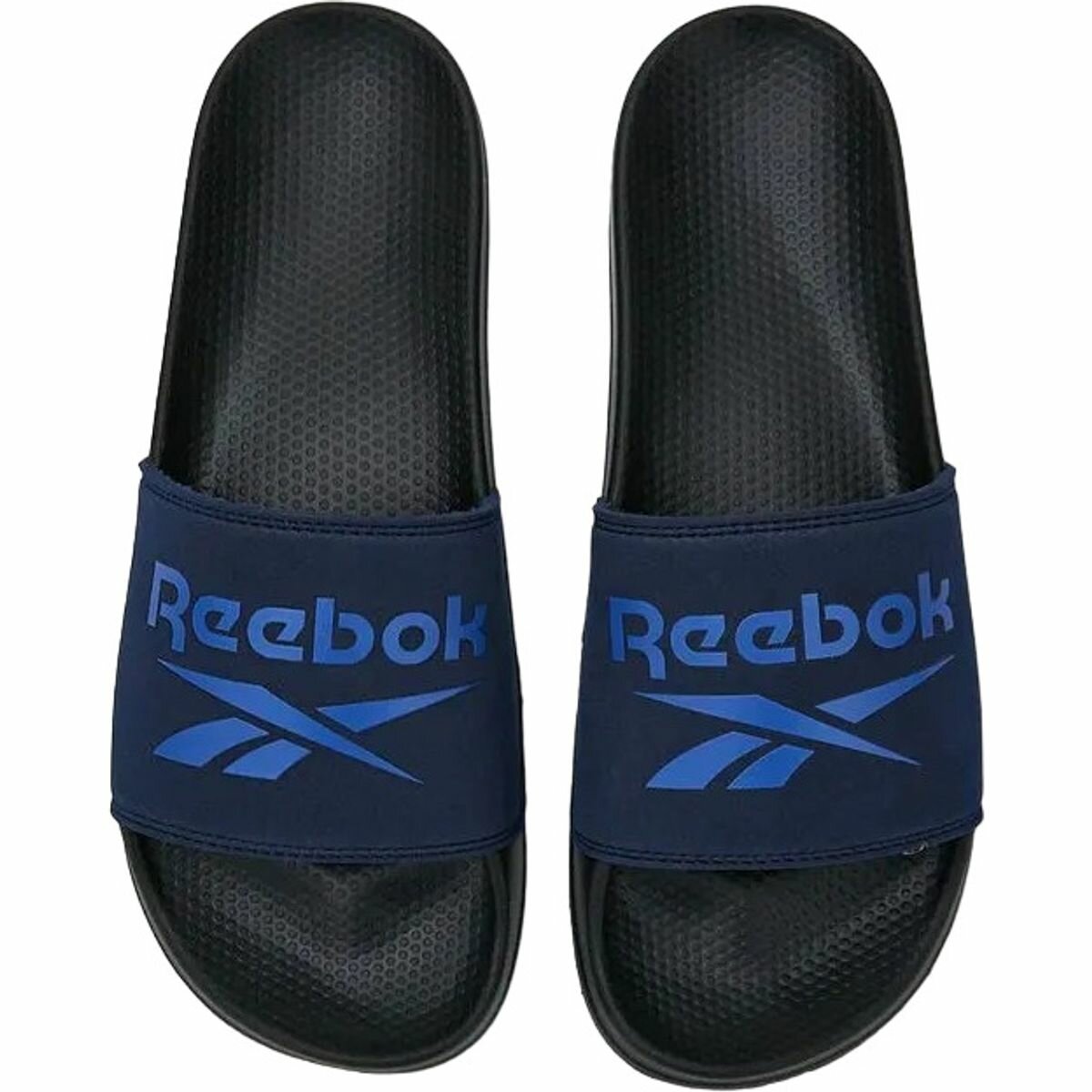 Шлёпанцы Reebok, размер 9 US, черный/синий — фото 1