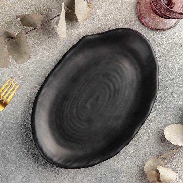 Блюдо Magistro "Черный Восток", 25,5х17х2,5 см, черный