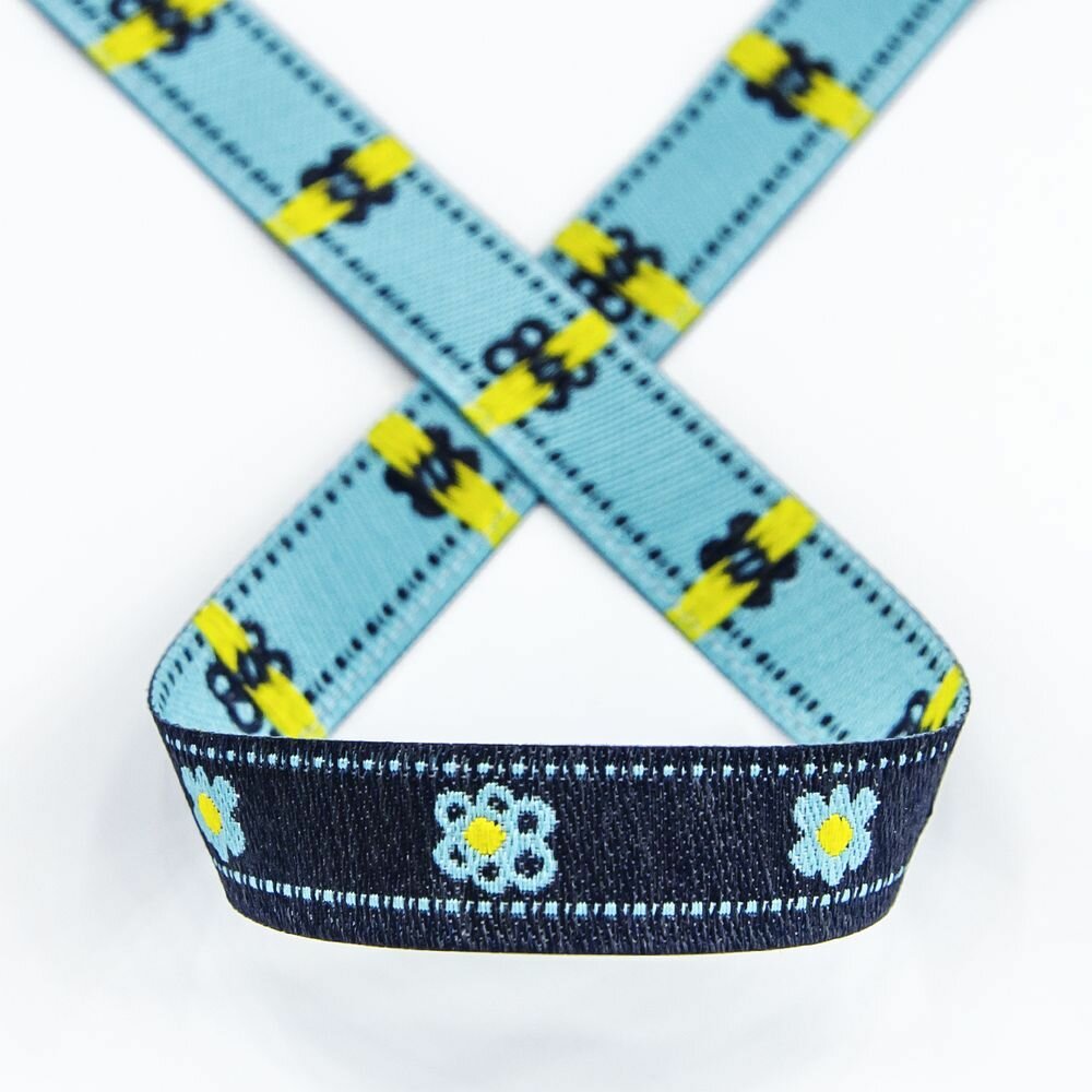 Лента жаккардовая SAFISA Цвет 01, Голубой, 10 мм, 15 м