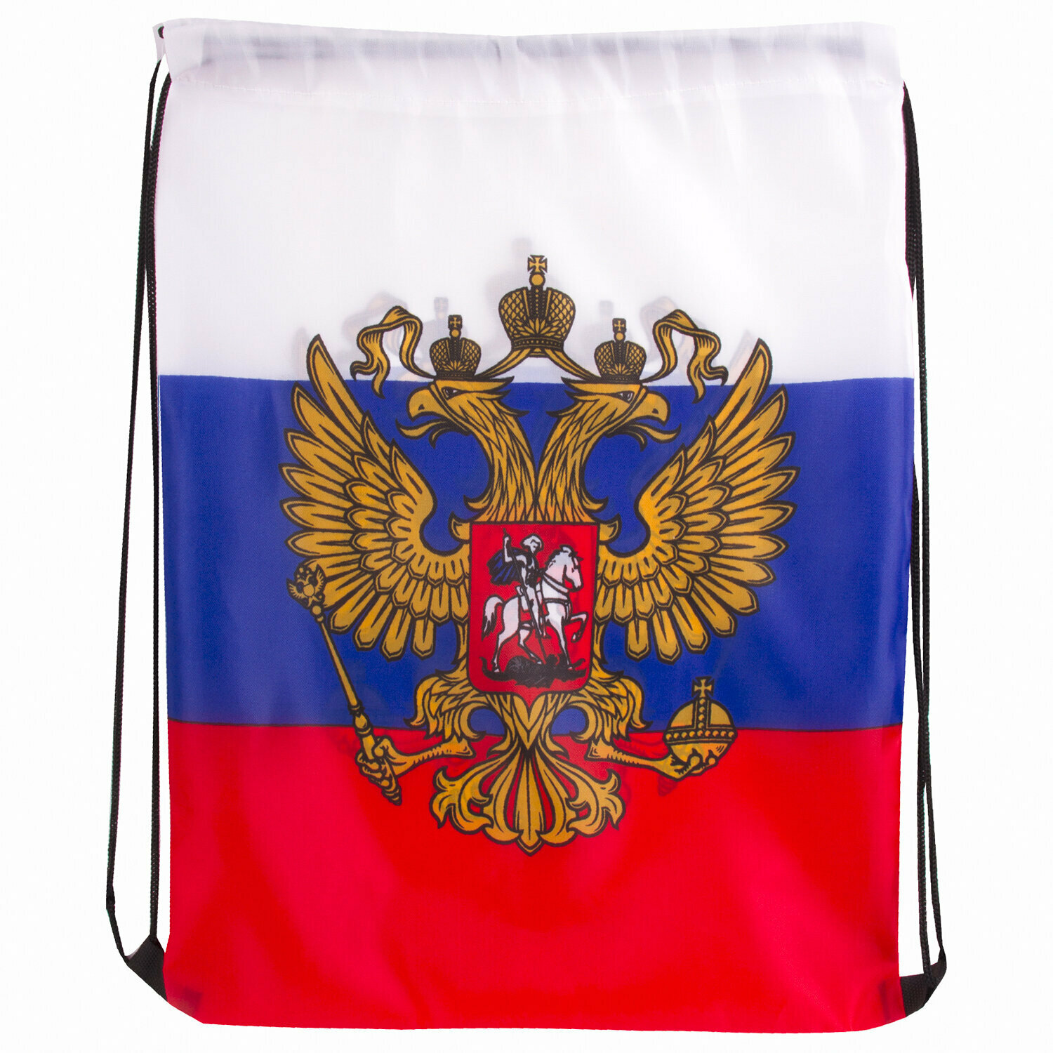 Сумка-мешок на завязках Brauberg Триколор РФ, с гербом, 32х42 см (RU37)