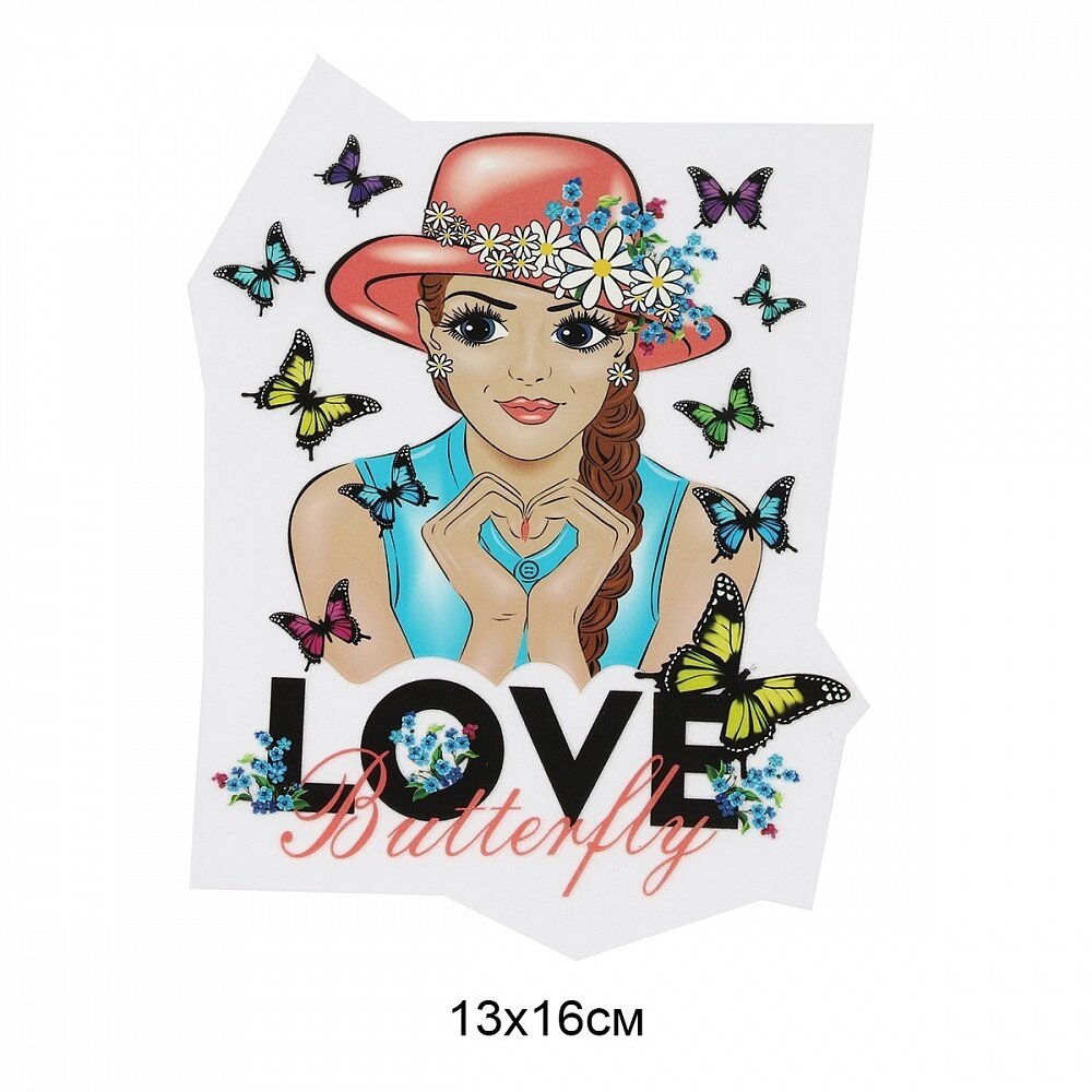 Термоаппликация TBY "Love Butterfly", 13х16 см, 10 шт (TBY.1271)