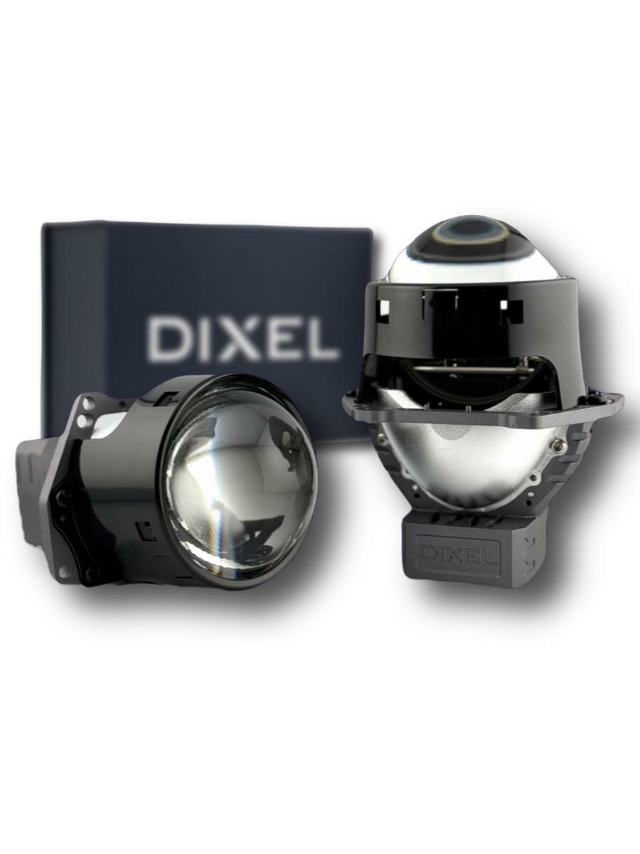 Светодиодные BI-LED линзы 24V Dixel DT3254 3.0 дюйма 5000k / билед 2 чипа, размытая СТГ, 60-70W / комплект 2 шт