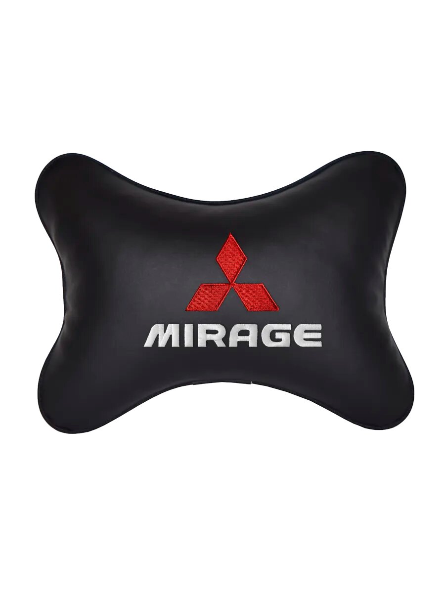 Подушка на подголовник черная экокожа MITSUBISHI Mirage