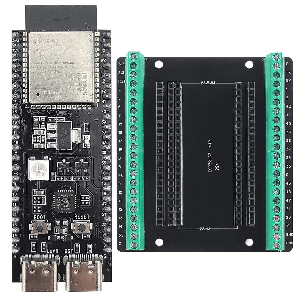 Макетная плата ESP32 S3 с адаптером расширения BT 2,4G Wi-Fi модуль 8 МБ PSRAM N16R8 44Pin CP2102 Type-C ESP32-S3-DevKitC-1, DevKitC-1 KIT