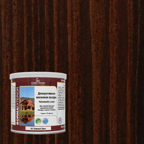 Изображение товара Декоративная восковая лазурь Borma Holzwachs Lasur 750 мл 63 Тёмный орех R3320-13