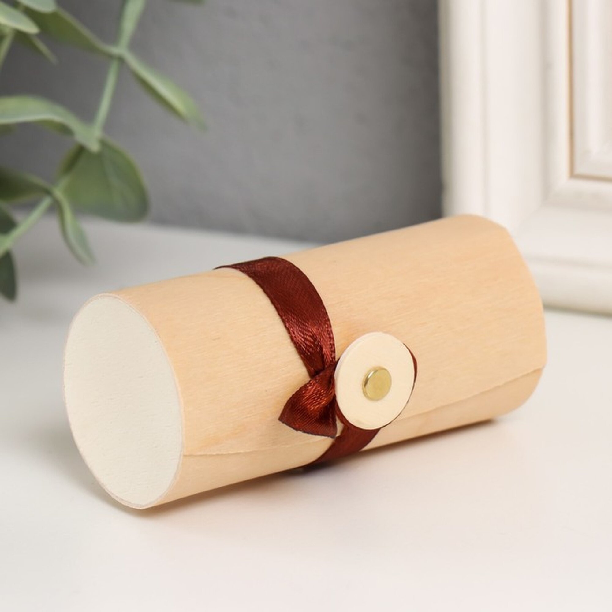 Шкатулка для росписи дерево «Тубус. Тонкий лист» для творчества декора 3.5×3.5×7.5 см