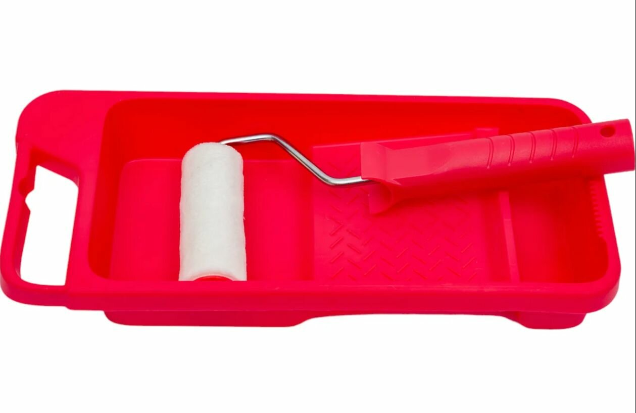 Набор "Ванночка малярная+ручка+2 миди-валик велюр 100 мм" VIRTUS — фото 1