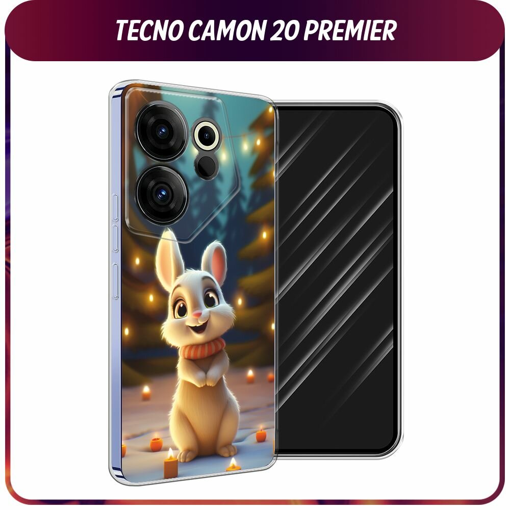 Чехол на Tecno Camon 20 Premier / Текно Камон 20 Премьер с принтом "Кролик среди свечей"