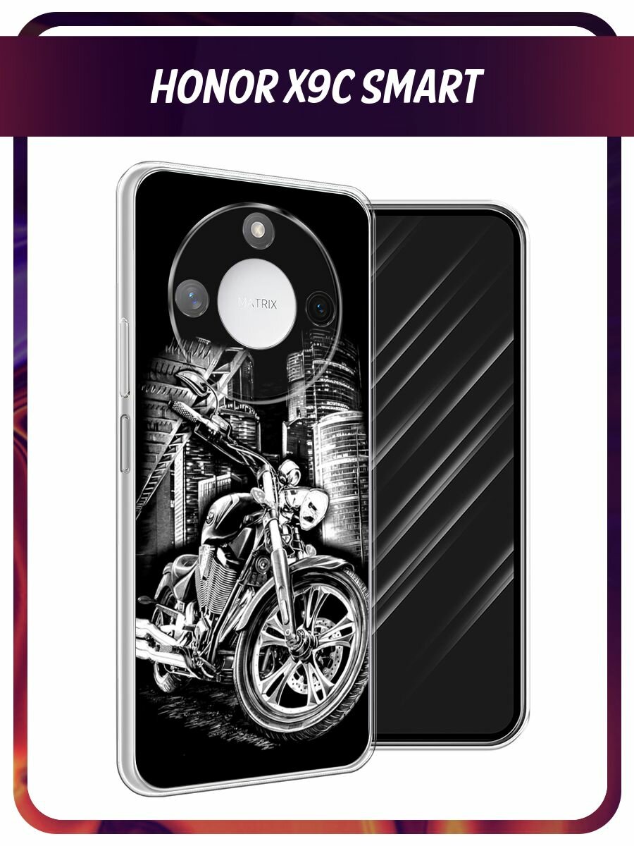 Чехол на Honor X9c Smart / Хонор X9c Смарт с принтом "Крутой байк"