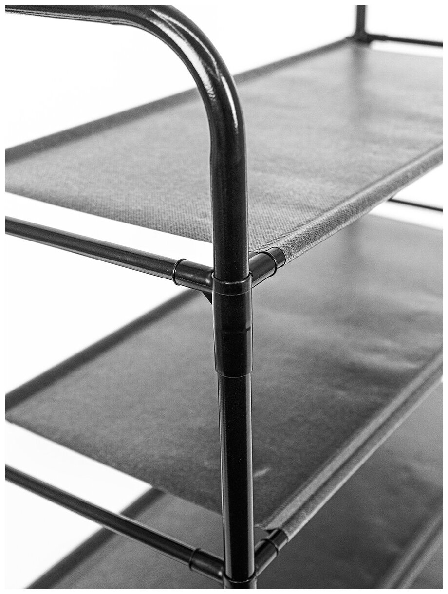 Вешалка напольная (5 полок, черная, 163х25х60 см с колёсиками) Hans&Helma органайзер для вещей стеллаж / этажерка - фотография № 2