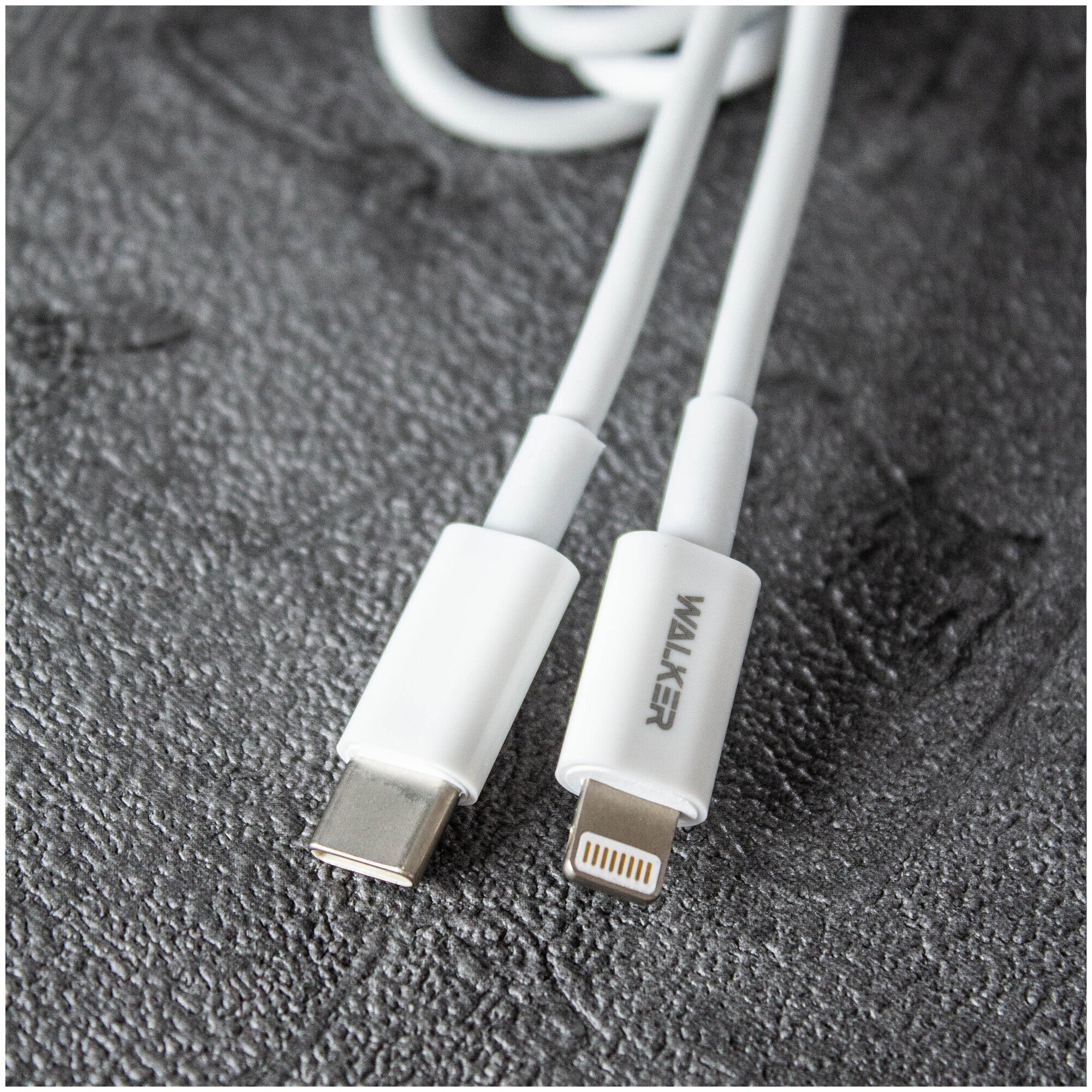 Кабель USB Type-C - Lightning WALKER С830 для Apple Iphone быстрый заряд 20W зарядное устройство на телефона шнур питания провод на айфон белый