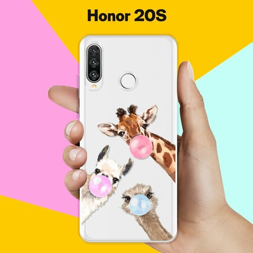 Силиконовый чехол Лама, жираф и страус на Honor 20s