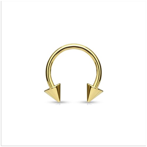 Циркуляр на септум (1.2мм на 8мм) / Золотистый с шипиками