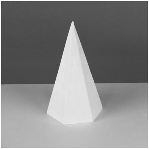Фото Геометрическая фигура, пирамида 6- гранная, 20 см (гипсовая)