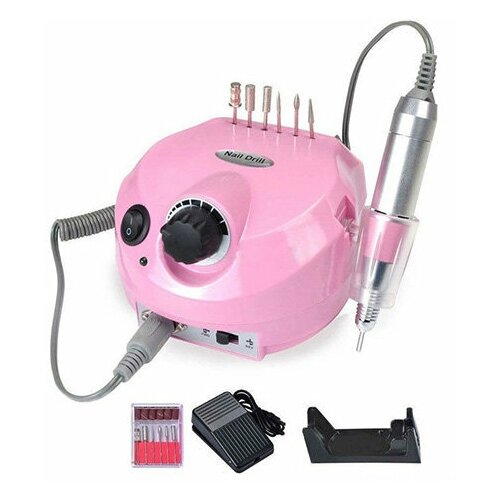 фото Машинка для маникюра, nail drill dm-202 розовый, 35 000 об. косметичка