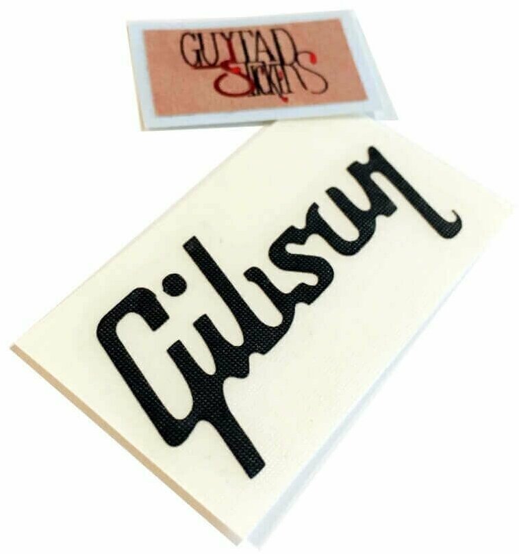 Наклейка виниловая на гриф гитары "Gibson", черная