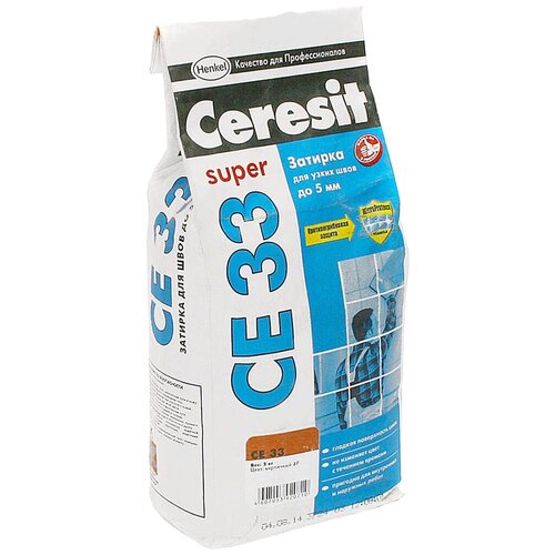 Затирка Ceresit CE 33 Super, 2 кг, кирпичный 49 затирка ceresit ce 33 super 2 кг жасмин 40