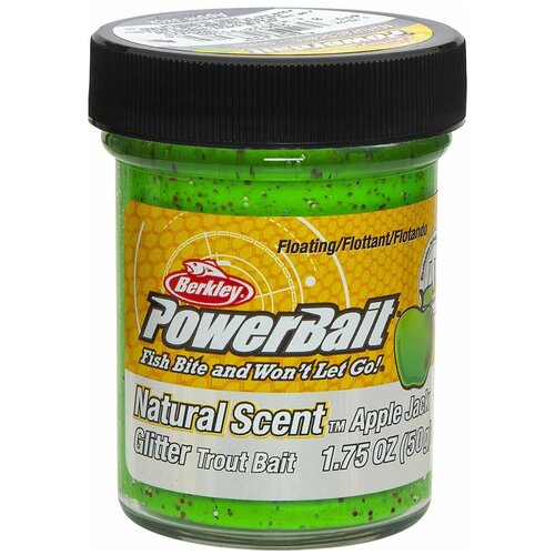 Паста форелевая Berkley PowerBait Natural Scent Glitter Trout Bait 50гр Фруктовый #Apple Jack паста форелевая berkley анис белая powerbait natural glitter trout bait цвет white