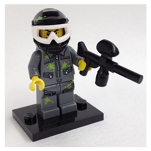 Минифигурка Лего Lego col10-9 Paintball Player, Series 10 (Complete Set with Stand and Accessories)