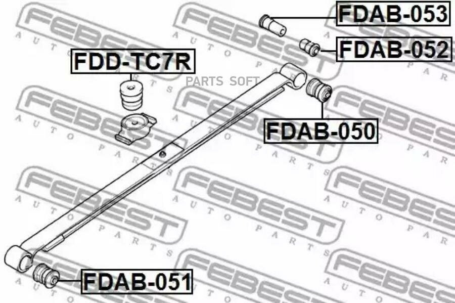 FEBEST FDAB050 Сайлентблок рычага MB SPRINTER/VW CRAFTER 06- зад. подв.