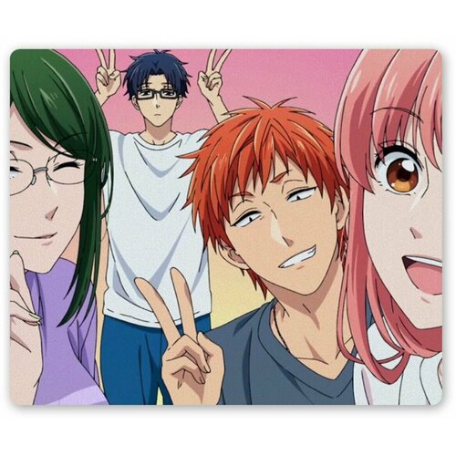 Коврик для мышки прямоугольный Love is Hard for Otaku - Hirotaka, Narumi, Hanako и Tarou fujita wotakoi love is hard for otaku volume 2