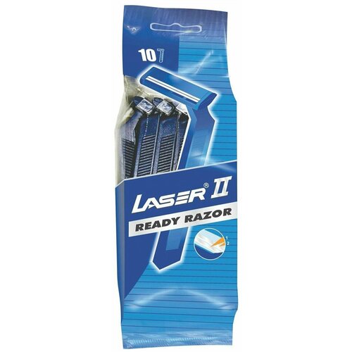 LASER Станок одноразовый для бритья Ready Razor, 10 шт, 2 лезвия