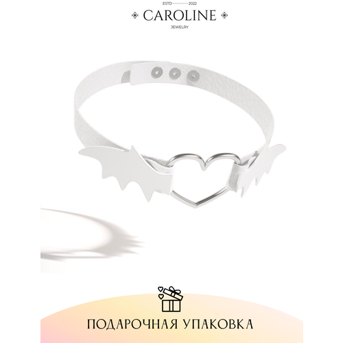 фото Чокер на шею женский "летучая мышь" белая caroline jewelry