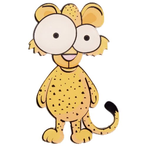 фото Значок бижутерный леопард (замок-булавка, желтый) 52002 otokodesign