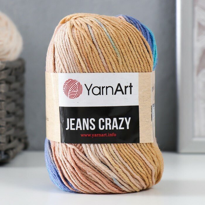 YarnArt Пряжа "Jeans crazy" 55% хлопок, 45% акрил 160м/50гр (8207 голуб-джинс)
