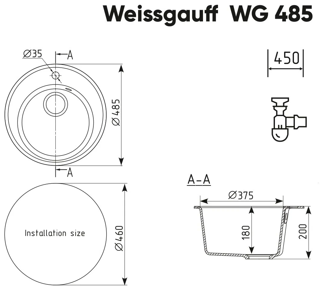 Мойка Weissgauff WG 48507 Deep Black - фотография № 3