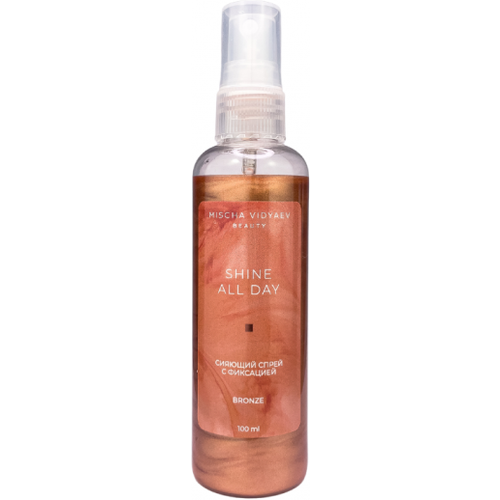 Фиксирующий спрей SHINE ALL DAY BRONZE с сиянием, MV BEAUTY