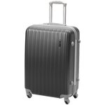 Чемодан на колесах дорожный средний багаж для путешествий для девочки s+ TEVIN размер С+ 60 см 52 л легкий и прочный abs (абс) пластик Серый темный - изображение