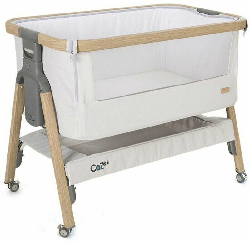 Прикроватная колыбель Tutti Bambini CoZee, цвет Silver / Oak (Светло-серый / Дуб), артикул производителя 211205/3596