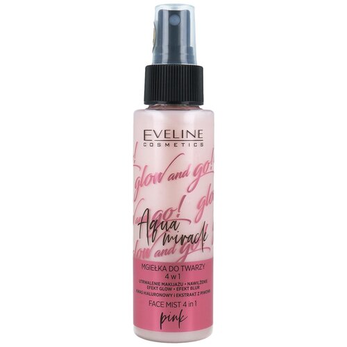 Купить Eveline Cosmetics Фиксатор для макияжа Glow And Go! Aqua Miracle Face Mist, 110 мл, pink, розовый/pink