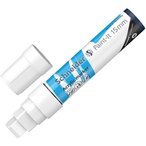 Маркер акриловый Schneider Paint-It 330 15мм прямоугольный белый 120349 1735₽